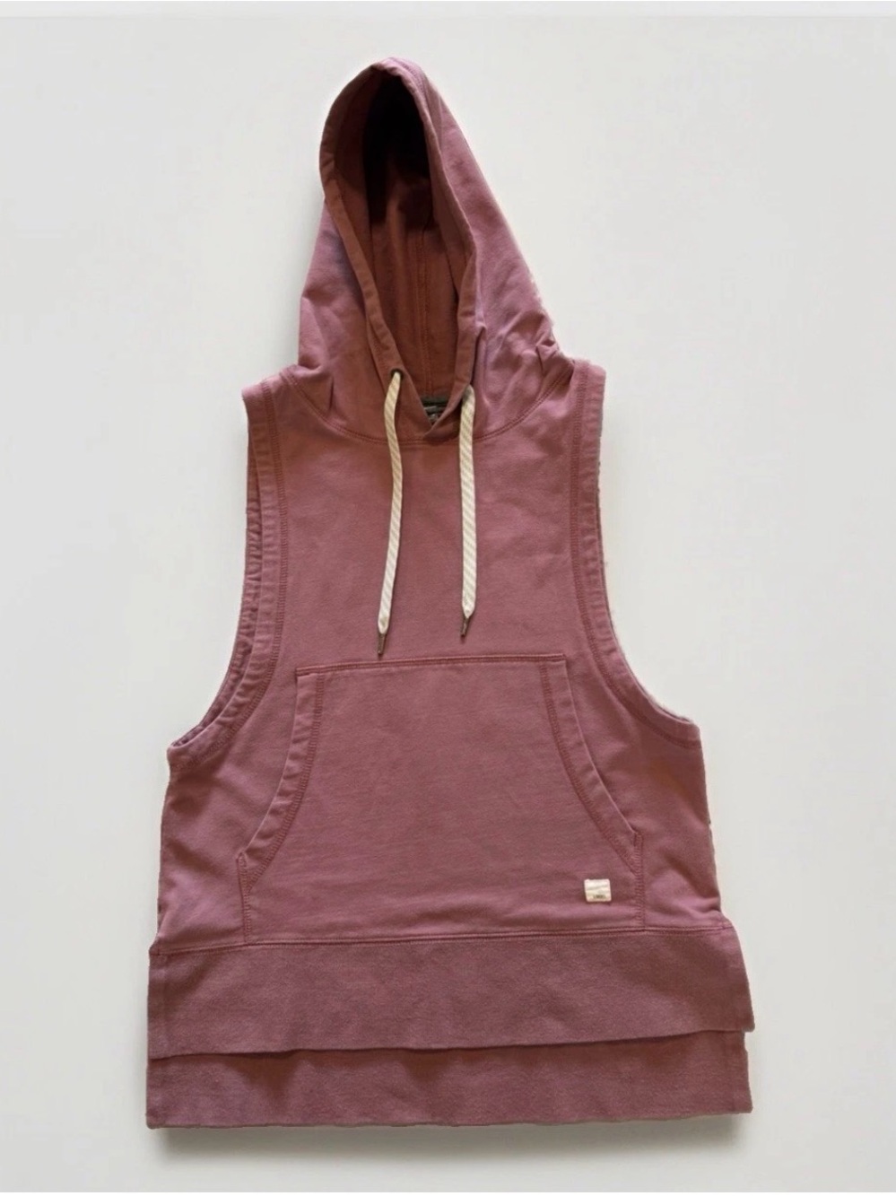 Vuori Seaside Sleeveless Hoodie Dusty Pink Women’s XS Kangaroo Pocket Beachy